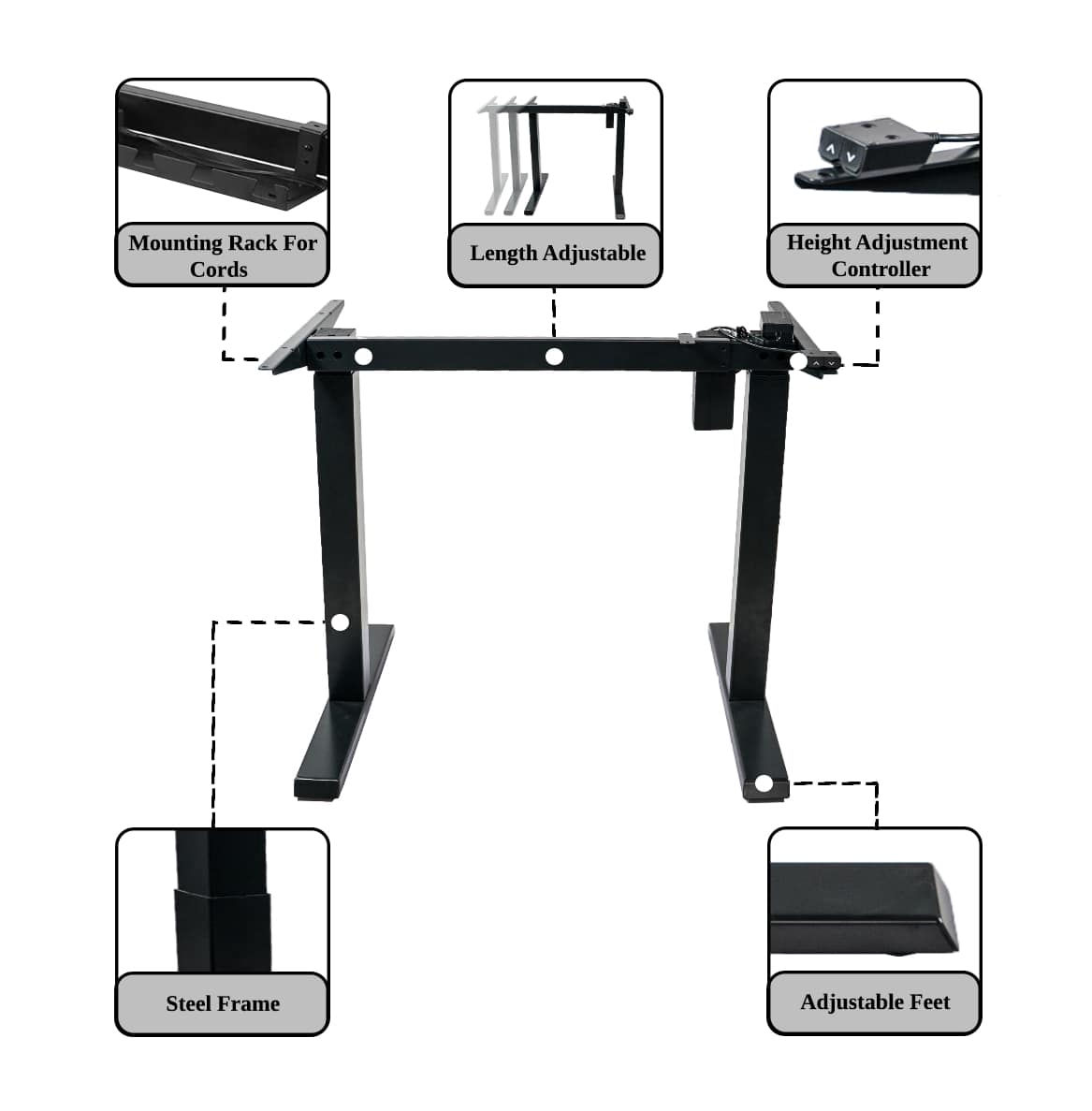 ErgoMax 48" Adjustable Motorized Desk Frame ABC360