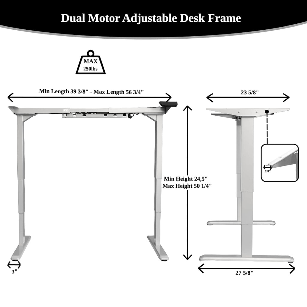 ErgoMax 50" Dual Motorized Adjustable Desk Frame ABC592
