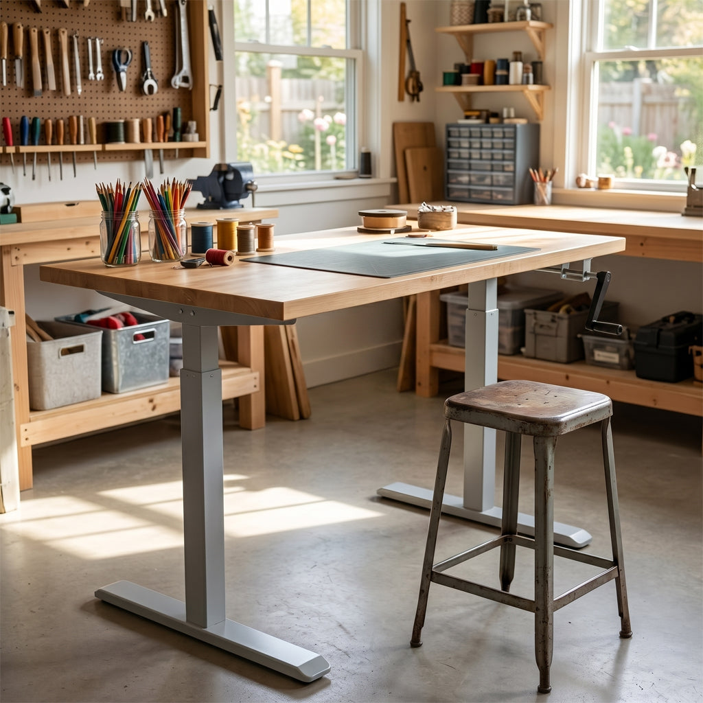 ErgoMax 48.56-Inch Adjustable Crank Desk Frame — ABC256