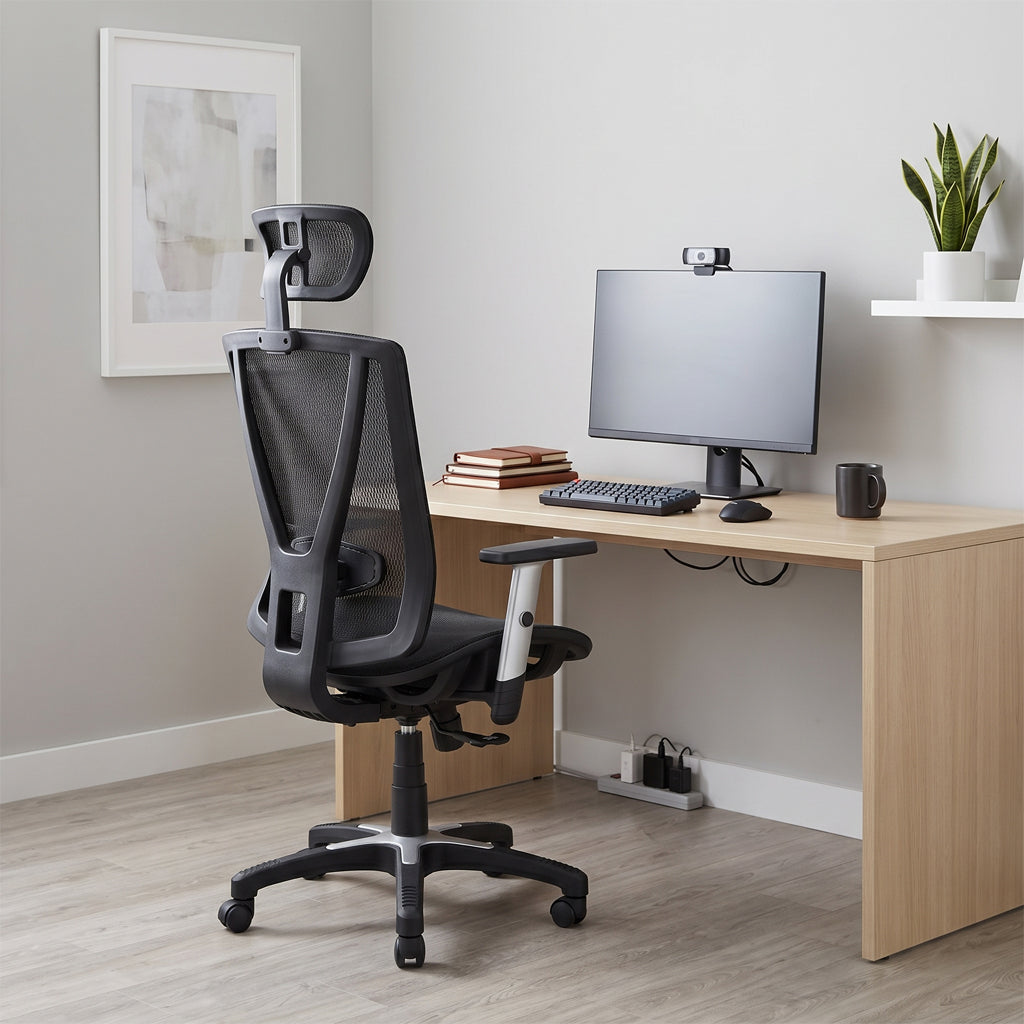 ErgoMax Easy Ergonomic Mesh Office Chair with Headrest — MSH112