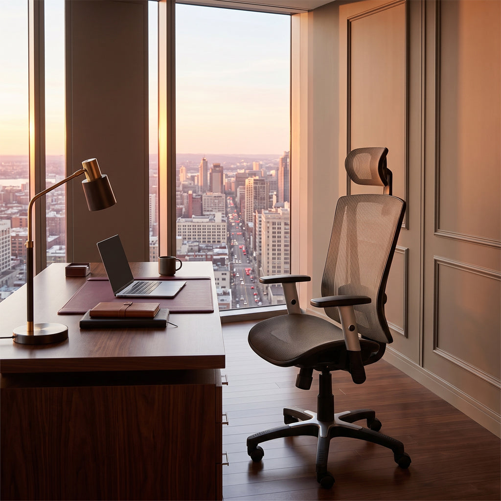 ErgoMax Easy Ergonomic Mesh Office Chair with Headrest — MSH112