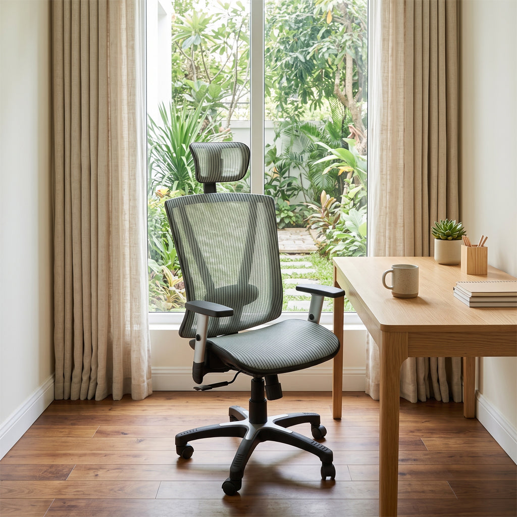 ErgoMax Easy Ergonomic Mesh Office Chair with Headrest — MSH112
